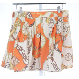 Very J Mini Skirt Summer Weight Geometric Print Medium Preppy Tenniscore